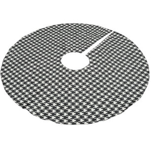 MiniHahnentrittmuster-Muster Schwarzweiss Polyester Weihnachtsbaumdecke