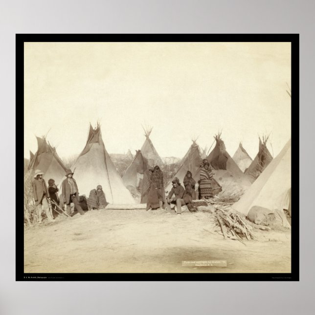 Minijugou Indian Tipi Camp SD 1891 Poster (Vorne)