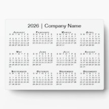 Minimal 2026 Calendar Company Name Desktop