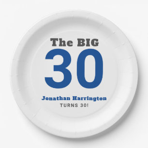 Minimal 30. Geburtstag Party Pappteller