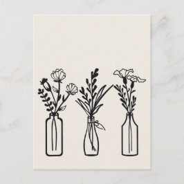 Minimal | 3 Blume Vasen | Modern Postkarte