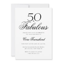Minimal 50 & Fabulous Typografie 50. Geburtstag