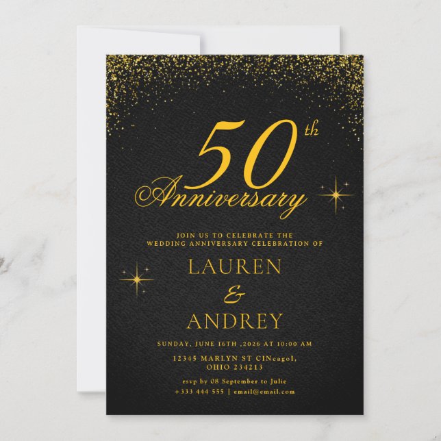 Minimal 50th Wedding Anniversary Invitation (Devant)