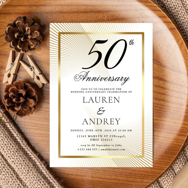 Minimal 50th Wedding Anniversary Invitation (Créateur téléchargé)
