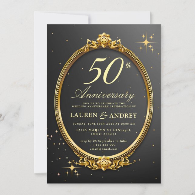 Minimal 50th Wedding Anniversary Invitation (Devant)