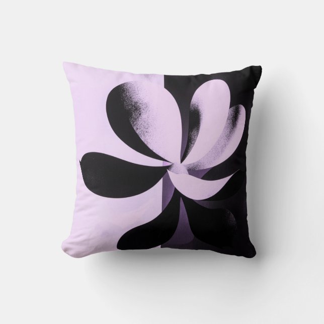 Minimal Abstract Floral Throw Pillow Kissen (Vorderseite)