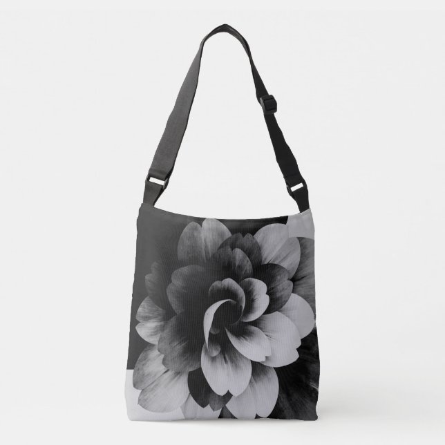 Minimal Abstract Floral Tote Bag Tragetaschen Mit Langen Trägern (Vorderseite)