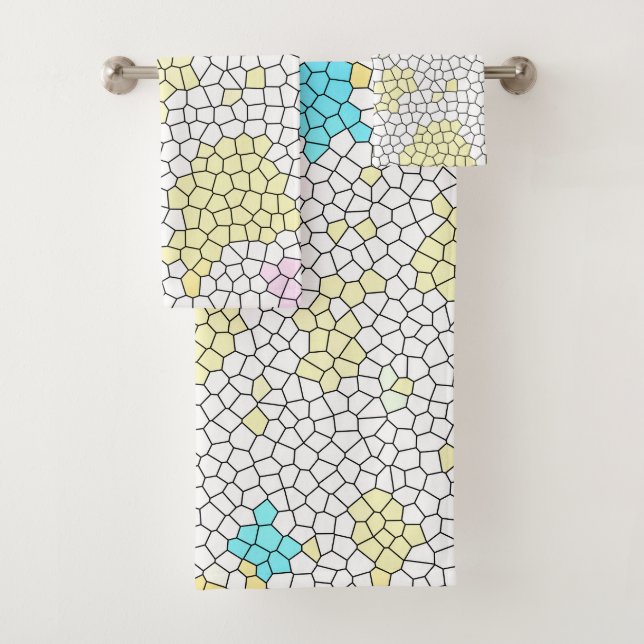Minimal Abstrakt Art Pale Pastell Cells Badhandtuch Set (Insitu)