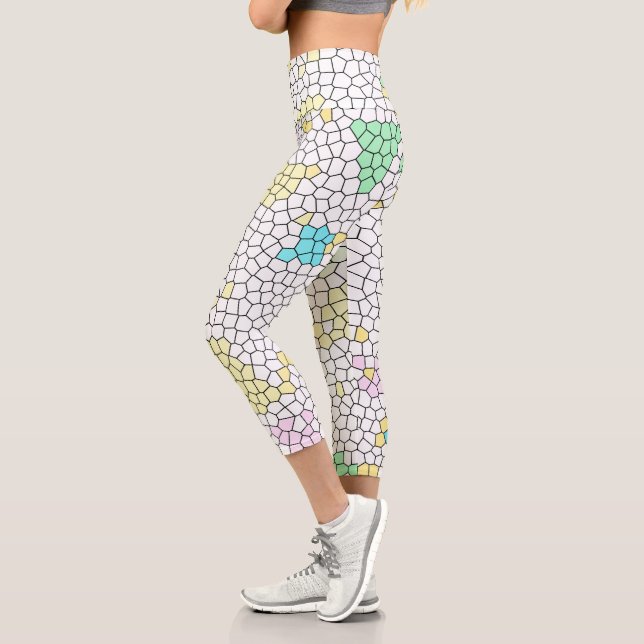 Minimal Abstrakt Art Pale Pastell Cells Capri Leggings (Links)
