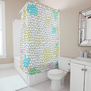 Minimal Abstrakt Art Pale Pastell Cells Duschvorhang