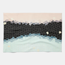 Minimal Abstrakt Art Pale Pink Blue Black Geschirrtuch