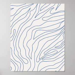 Minimal Abstrakte Creme weiß und blau Poster