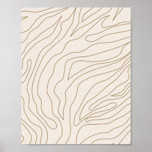 Minimal Abstrakte Creme weiß und Gold Poster