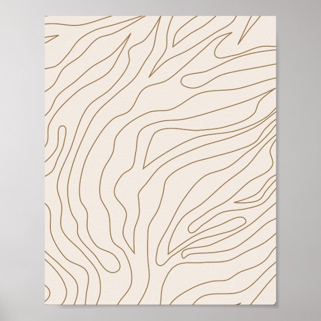 Minimal Abstrakte Creme weiß und Gold Poster (Vorne)