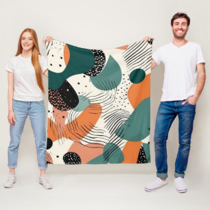 Minimal Abstraktes Nahtloses Muster - Geometrisch  Fleecedecke