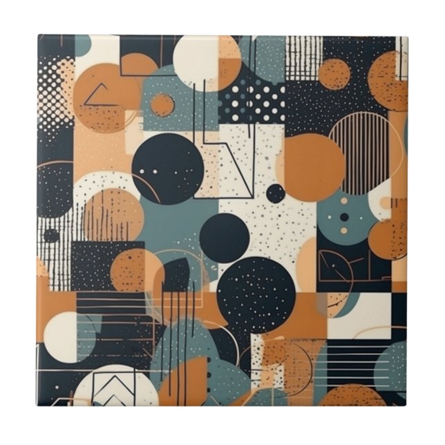 Minimal Abstraktes Nahtloses Muster - Geometrisch  Fliese (Vorderseite)