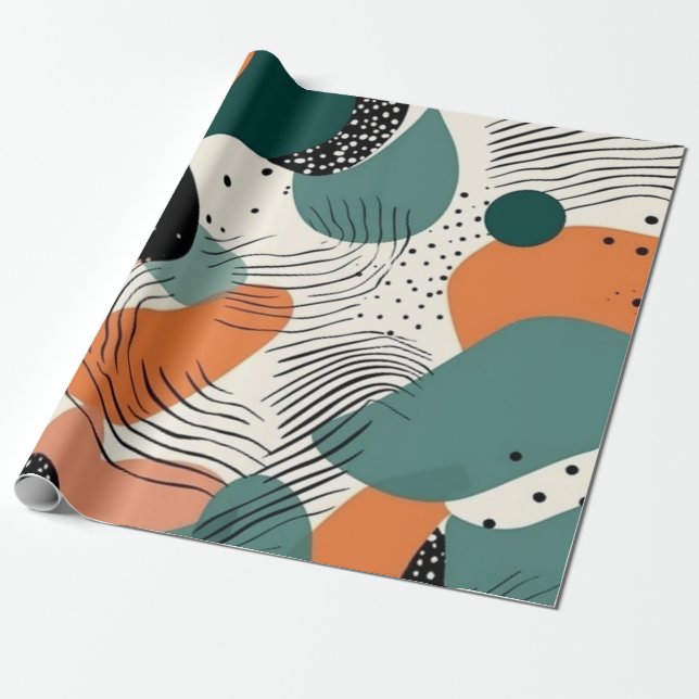 Minimal Abstraktes Nahtloses Muster - Geometrisch  Geschenkpapier (Ungerollt)