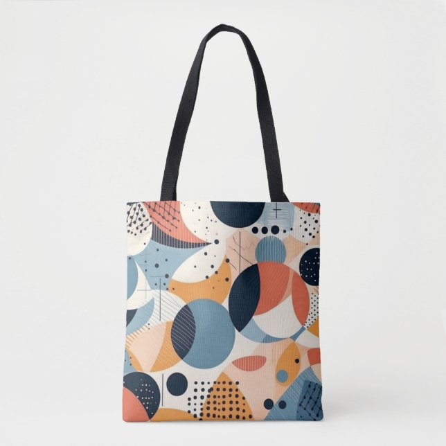 Minimal Abstraktes Nahtloses Muster - Geometrisch  Tasche (Vorderseite)