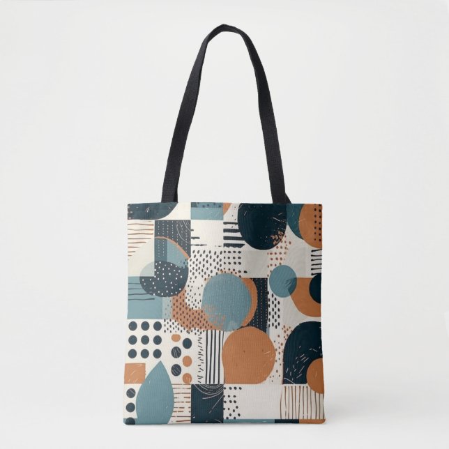 Minimal Abstraktes Nahtloses Muster - Geometrisch  Tasche (Vorderseite)