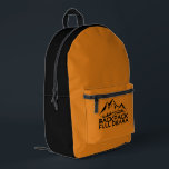 Minimal Adventure Hiking Quote yellow Backpack Bedruckter Rucksack<br><div class="desc">Hey there! Searching for a backpack that vibes with your awesome life? Check out this black hiking backpack – it's seriously amazing! The bright orange side panels give it a fun, eye-catching pop. And guess what? The front pocket has the cutest mountain design with "Backpack Full Drama" written on it!...</div>
