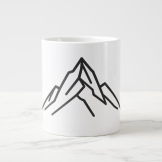 Minimal Alpine Mountain Line Art Mug Jumbo-Tasse