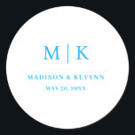 Minimal and Chic | Wedding  Runder Aufkleber<br><div class="desc">Minimal and Chic | Black and White Wedding Classic Round StickerThese elegant,  modern wedding or bridal shower napkins feature a simple black and white text design that exudes minimalist style. Add your initials or monogram to make them completely your own.</div>