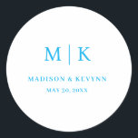 Minimal and Chic | Wedding  Runder Aufkleber<br><div class="desc">Minimal and Chic | Black and White Wedding Classic Round StickerThese elegant,  modern wedding or bridal shower napkins feature a simple black and white text design that exudes minimalist style. Add your initials or monogram to make them completely your own.</div>