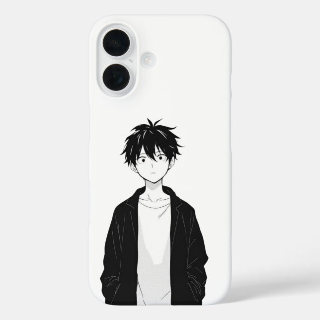 Minimal Anime Boy iPhone / iPad case (Rückseite)