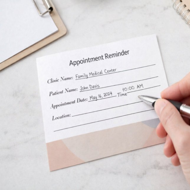 Minimal Appointment Reminder Card Clean Design Terminkarte (Von Creator hochgeladen)