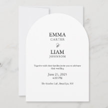 Minimal Arch Wedding Invitation Editable Elegant