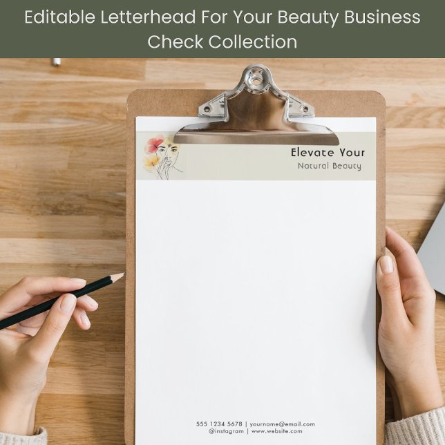 Minimal Art Line Face Pastel Beauty Logo Briefbogen (Von Creator hochgeladen)