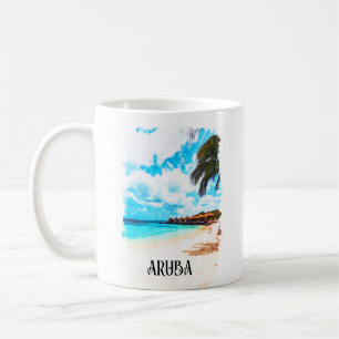 Minimal Aruba Karibik Urlaub Kaffeetasse