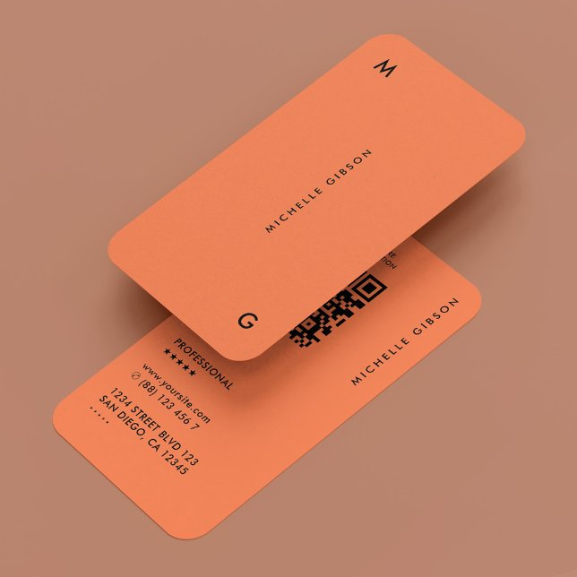 Minimal ästhetische Beruflich Coral Simple Visitenkarte (Minimal Aesthetic Professional Coral Simple Business Card
)