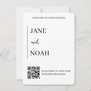 Minimal ästhetische Hochzeiten mit QR-Code Einladung