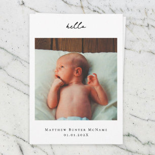 Minimal Baby Announcement Foto Card Karte