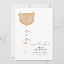 Minimal Baby Bear Balloon Save the Date