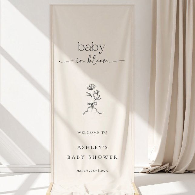 Minimal Baby in Bloom Baby Shower Vinyl Banner (Von Creator hochgeladen)