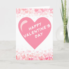 Minimal Baby Pink Heart Happy Valentinstag Feiertagskarte