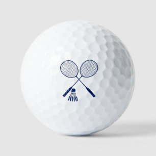 Minimal Badminton Rackets Shuttlecock Birdie Blue Golfball
