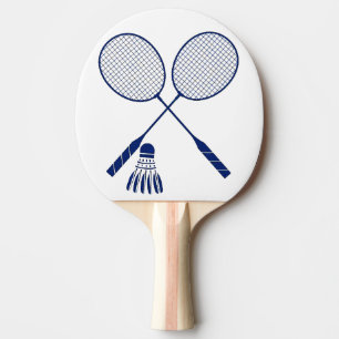 Minimal Badminton Rackets Shuttlecock Birdie Blue Tischtennis Schläger