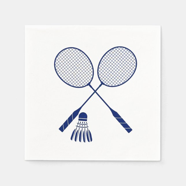Minimal Badminton Rackets Shuttlecock Birdie Serviette (Vorderseite)