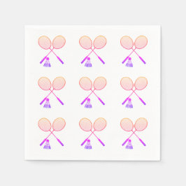 Minimal Badminton Rackets Shuttlecock Birdie Serviette