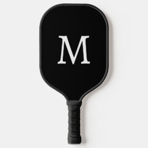 Minimal Basic Monogramm Schwarz/Weiß Pickleball Schläger
