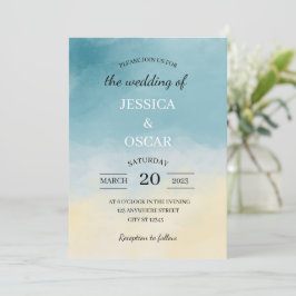 Minimal Beach Thema Hochzeit Einladung
