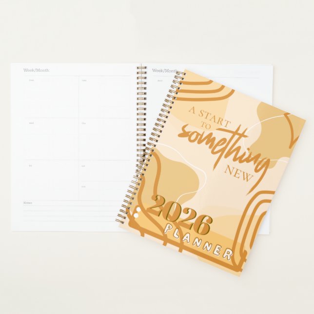 Minimal Beige 2026 Neutral Abstract Inspirational (Devant avec enveloppe)