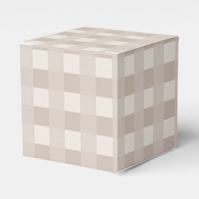Minimal Beige Checkerboard Design Geschenkschachtel (Vorderseite)