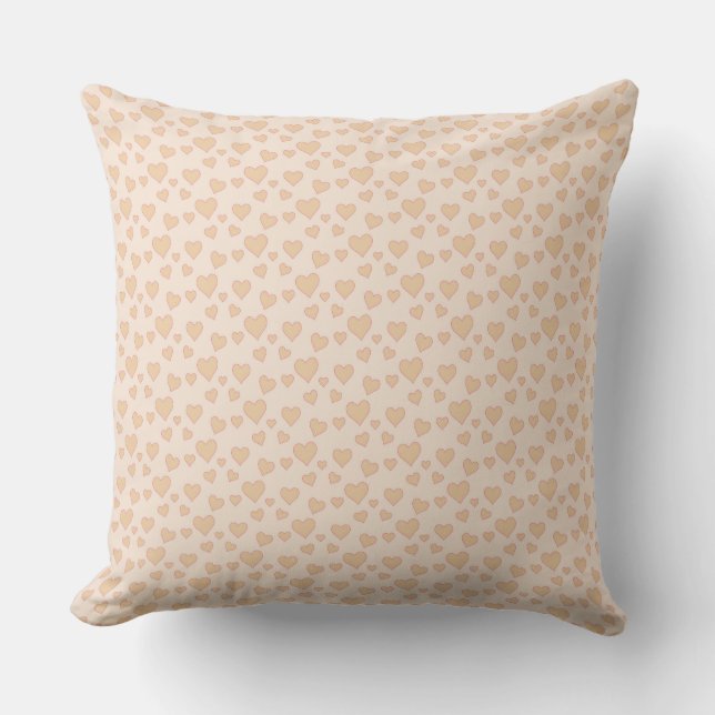 Minimal Beige Heart Throw Kissen - Romantische Äse (Vorderseite)
