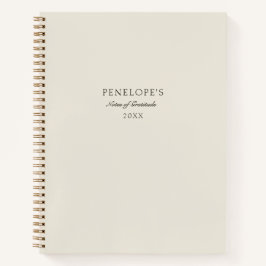Minimal Beige Personalisiert Moderne Dankbarkeit Notizbuch