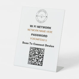 Minimal benutzerdefinierte Logo QR-Code Wifi-Detai Sockelschild