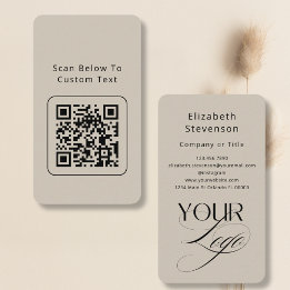 Minimal benutzerdefinierter Text Pastel Vanilla QR Visitenkarte